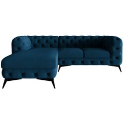 Canapea de colt Inspira Furniture Chelsea OT+2 Left Riviera 81 (Dark Blue/Black) Thumb