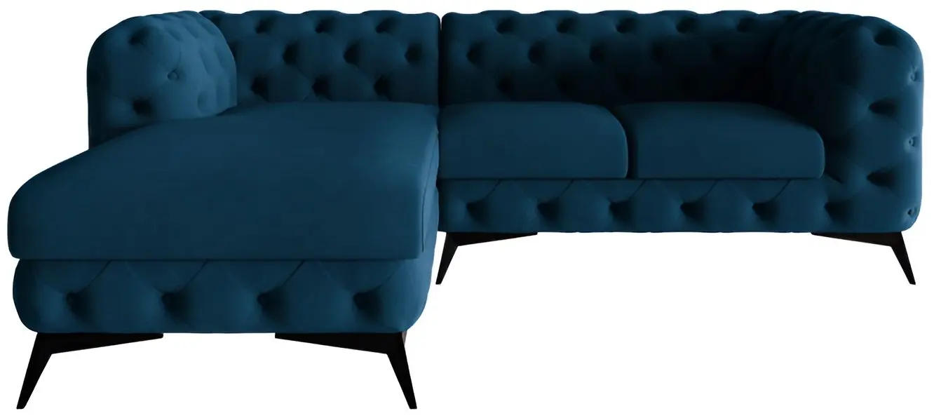 Canapea de colt Inspira Furniture Chelsea OT+2 Left Riviera 81 (Dark Blue/Black)