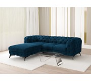 Canapea de colt Inspira Furniture Chelsea OT+2 Left Riviera 81 (Dark Blue/Black)