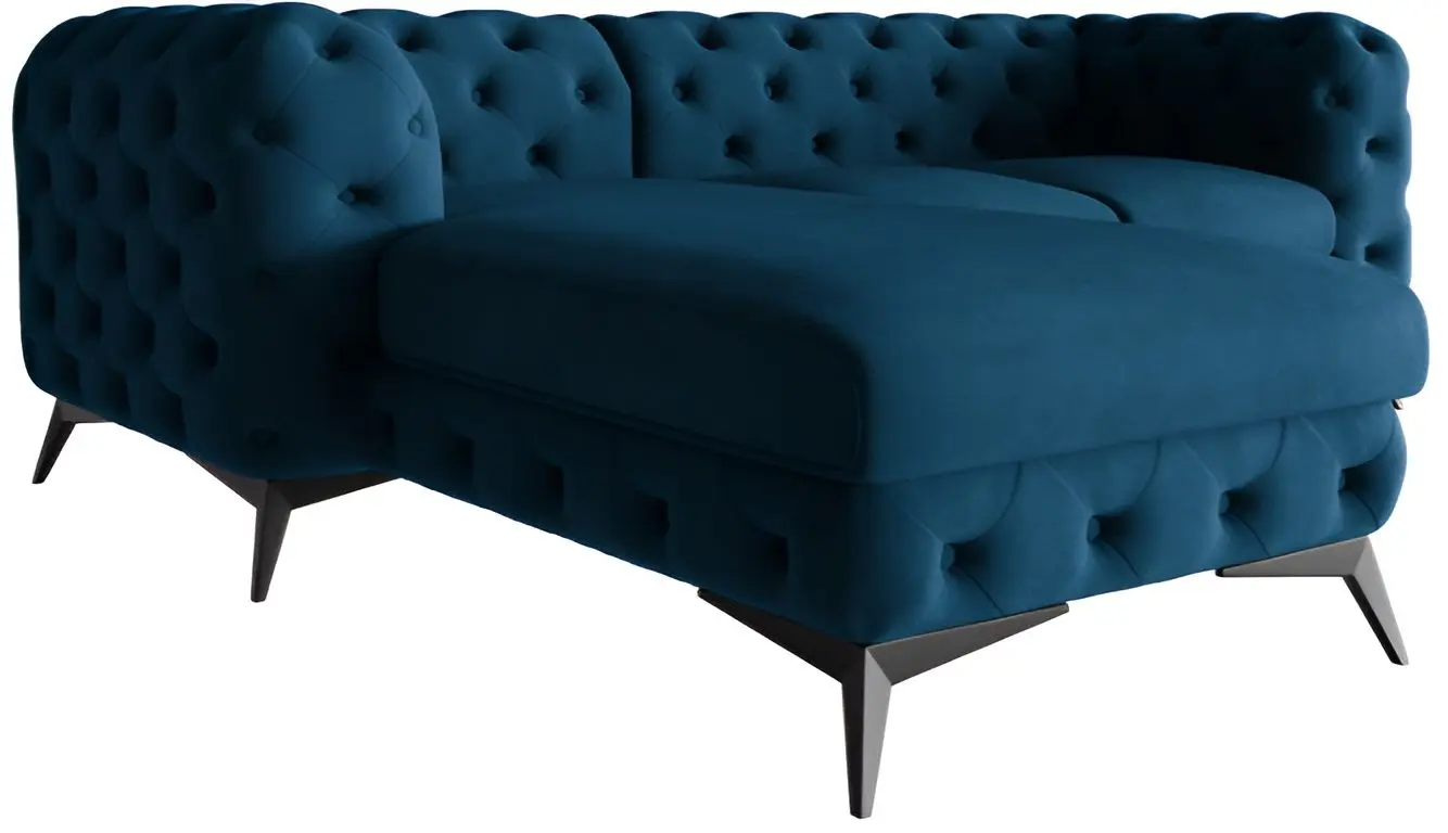 Canapea de colt Inspira Furniture Chelsea OT+2 Left Riviera 81 (Dark Blue/Black)