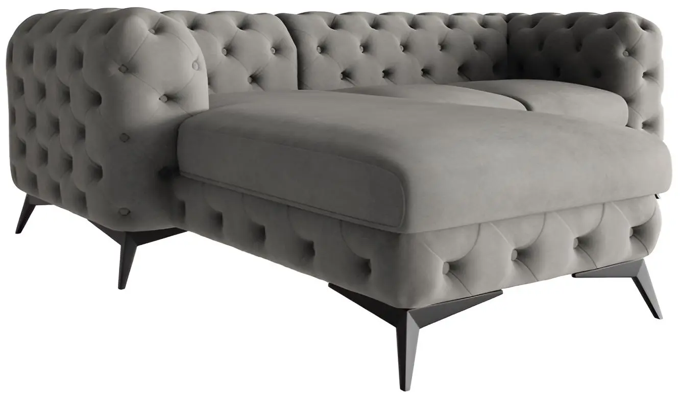 Canapea de colt Inspira Furniture Chelsea OT+2 Left Riviera 91 (Gray/Black)
