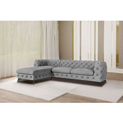 Canapea de colt Inspira Furniture Chelsea OT+2 Left Riviera 91 (Gray/Black)