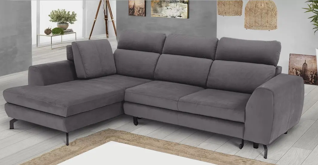 Canapea de colt Inspira Furniture Denver SF Left Jasmine 27 (Grey)