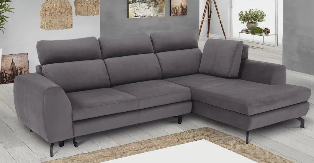 Canapea de colt Inspira Furniture Denver SF Right Jasmine 27 (Grey)