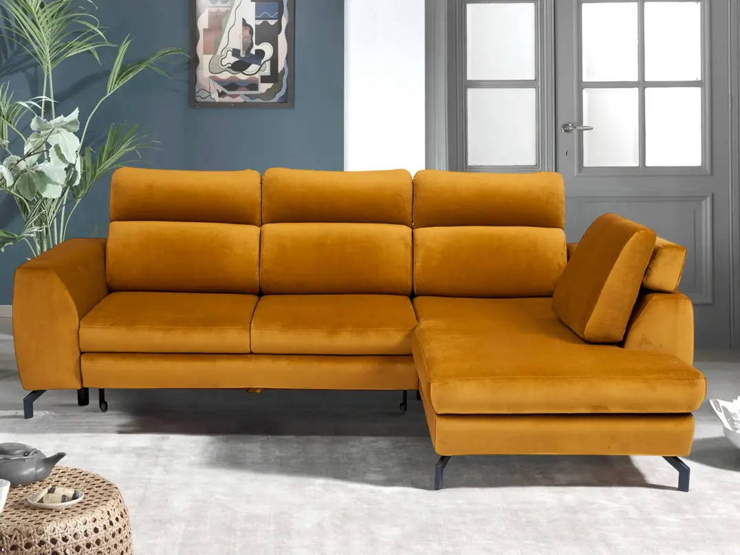 Canapea de colt Inspira Furniture Denver SF Right Riviera 41 (Mustard)