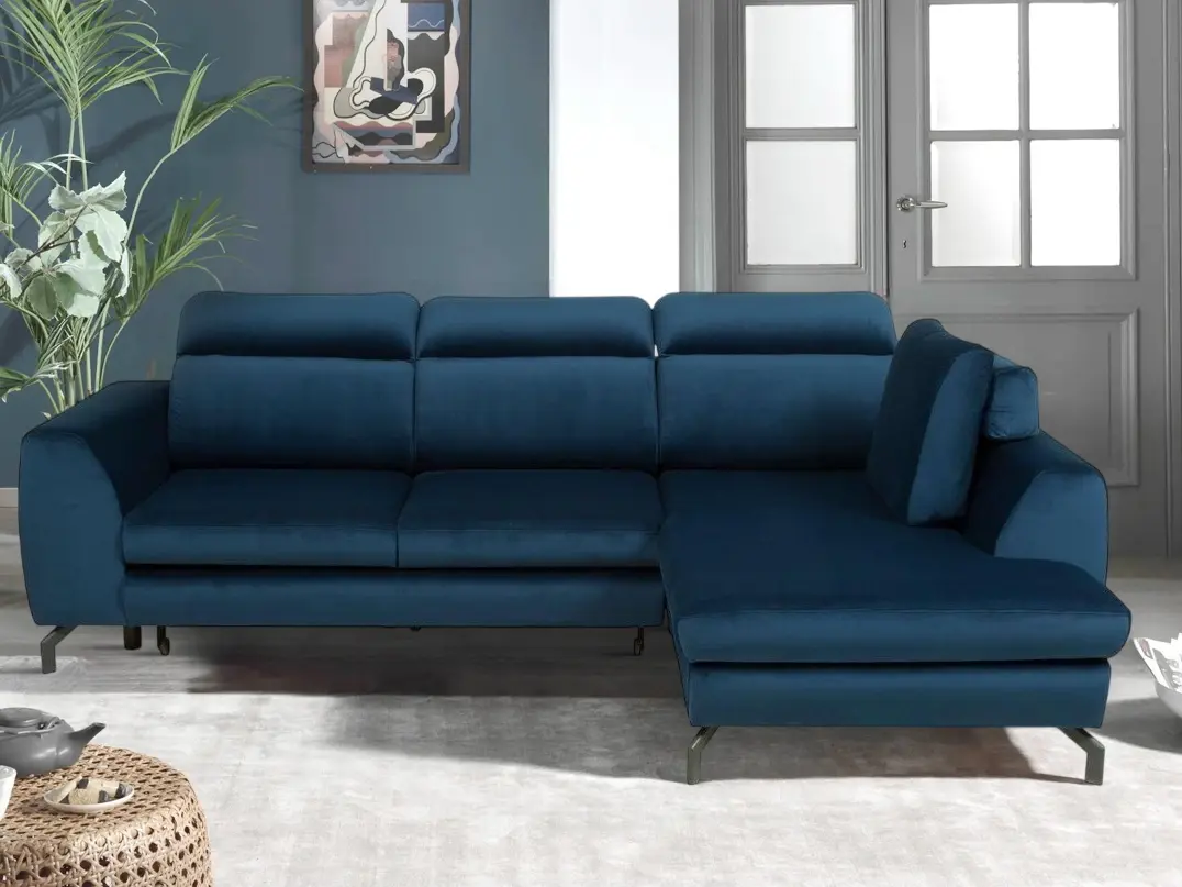 Canapea de colt Inspira Furniture Denver SF Right Riviera 81 (Blue)