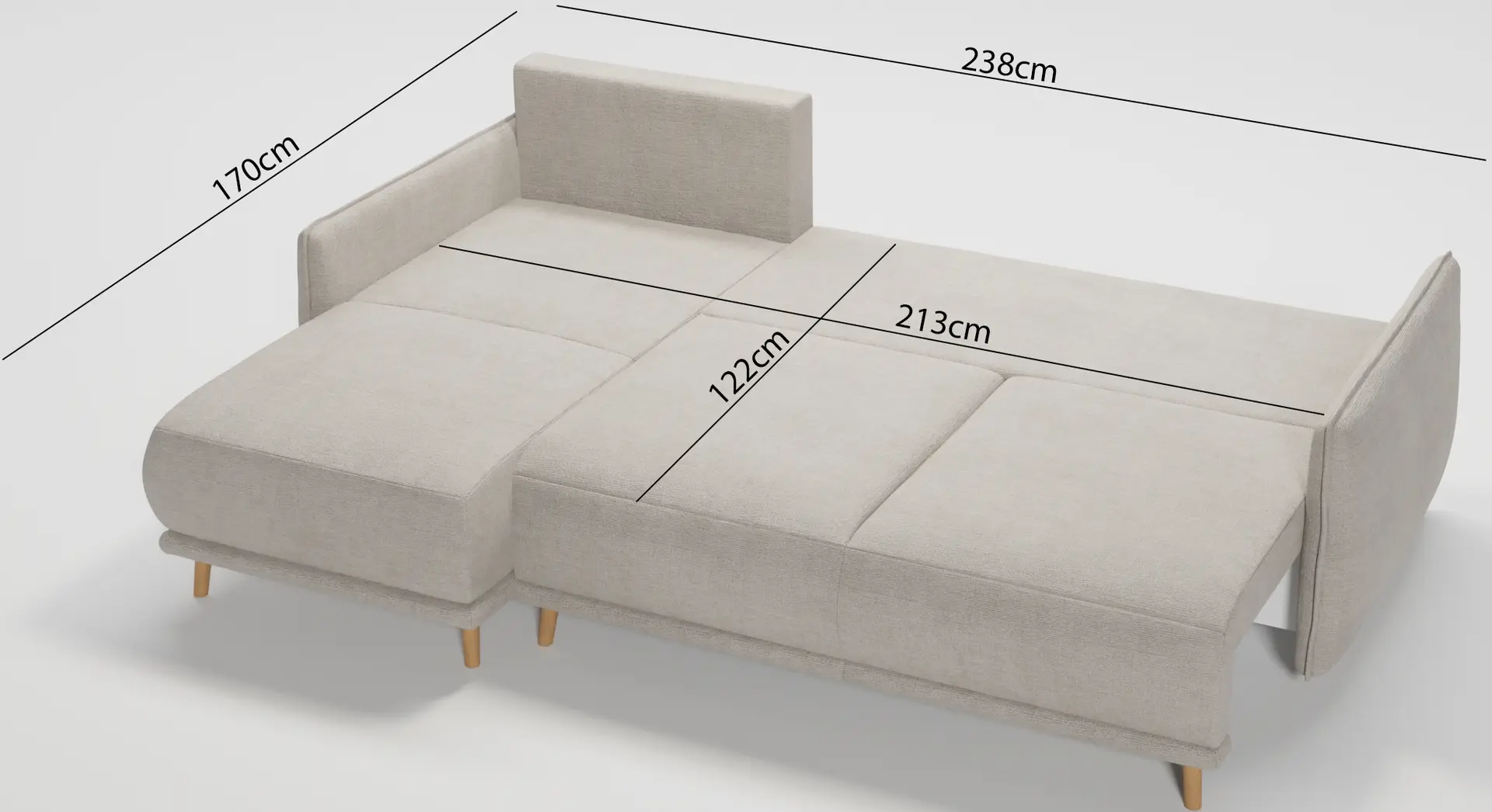 Диван угловой Inspira Furniture Gaja SF Enjoy New 01 (Ivory)