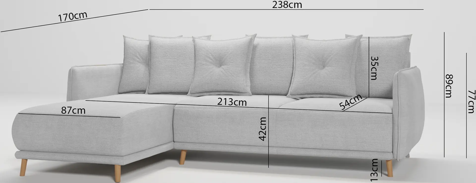 Диван угловой Inspira Furniture Gaja SF Enjoy New 20 (Silver)