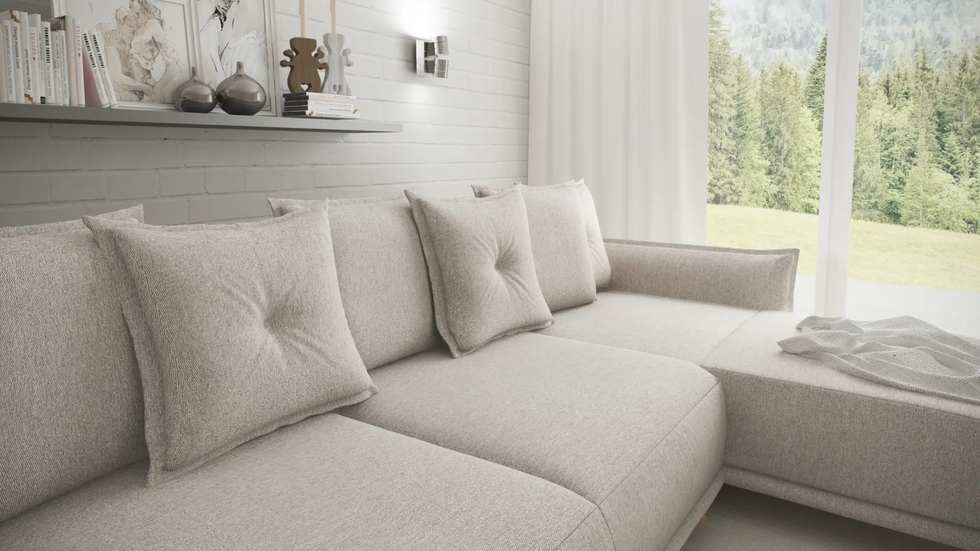 Canapea de colt Inspira Furniture Gaja SF Etna 21 (Beige)