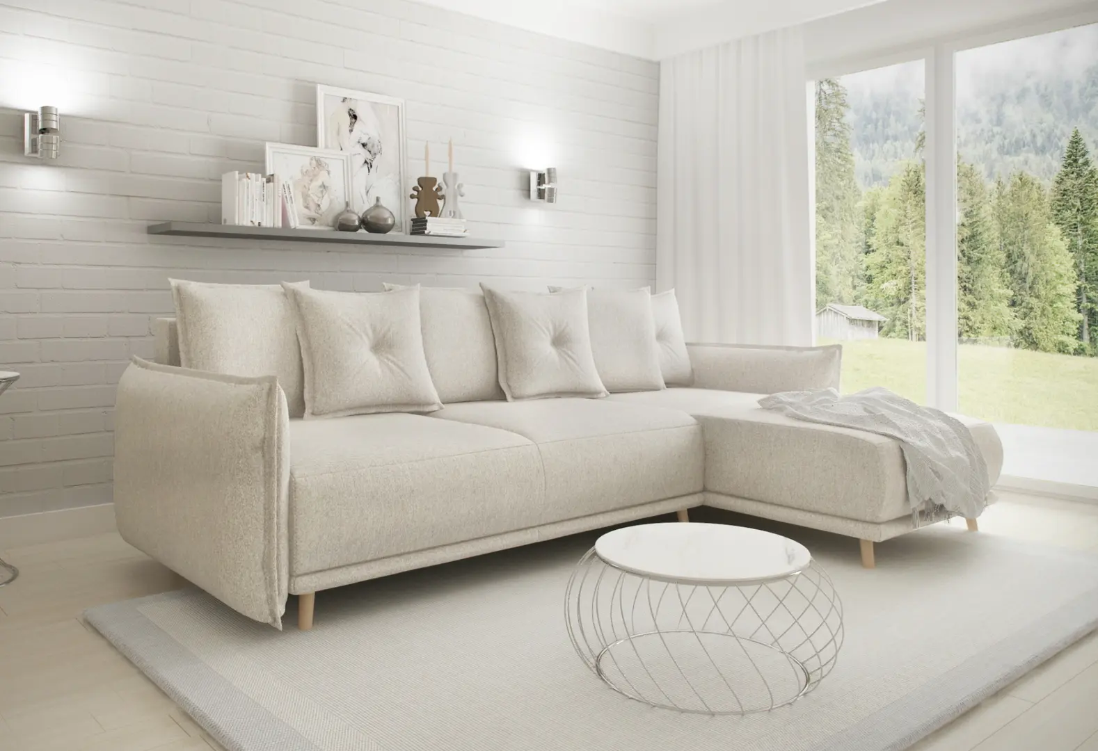 Canapea de colt Inspira Furniture Gaja SF Etna 21 (Beige)