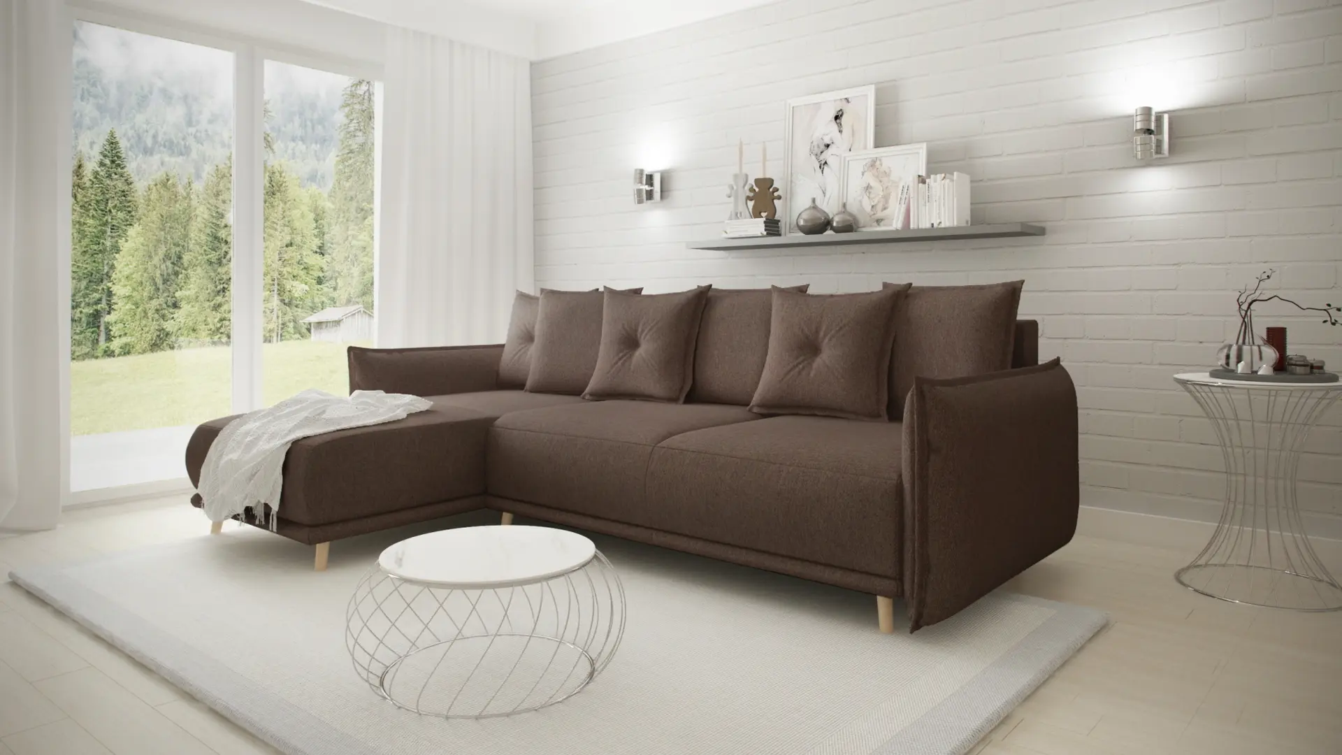 Canapea de colt Inspira Furniture Gaja SF Etna 25 (Brown)