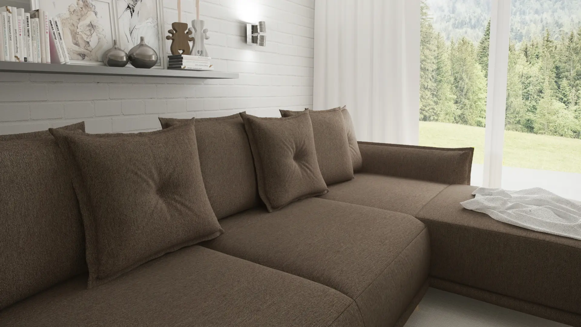 Canapea de colt Inspira Furniture Gaja SF Etna 25 (Brown)