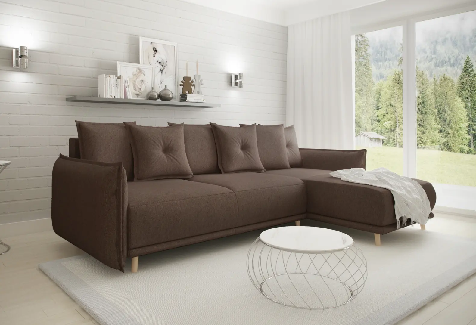 Canapea de colt Inspira Furniture Gaja SF Etna 25 (Brown)