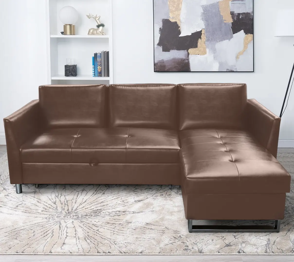 Canapea de colt Inspira Furniture Jonas SF MT-3 (Brown)