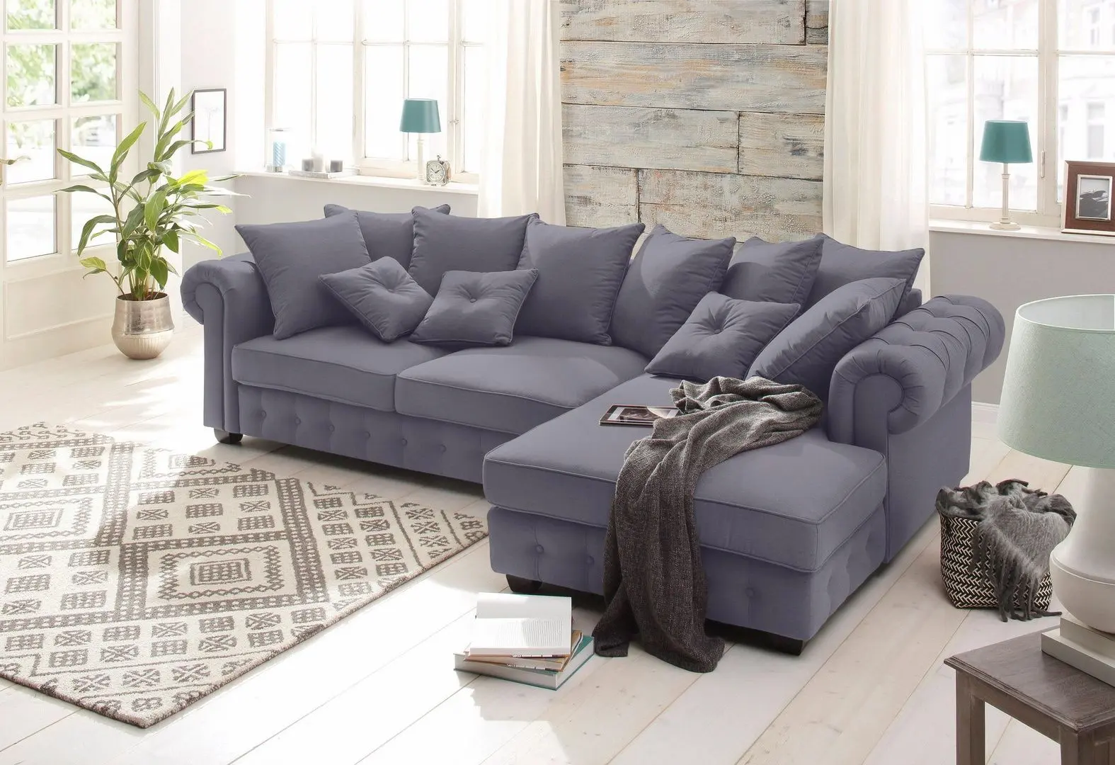 Диван угловой Inspira Furniture Leicester 2 OTR Right Amore 32 (Anthracite)