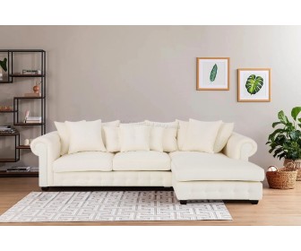 Canapea de colt Inspira Furniture Leicester 2 OTR Right Casablanca 2301 (Cream)