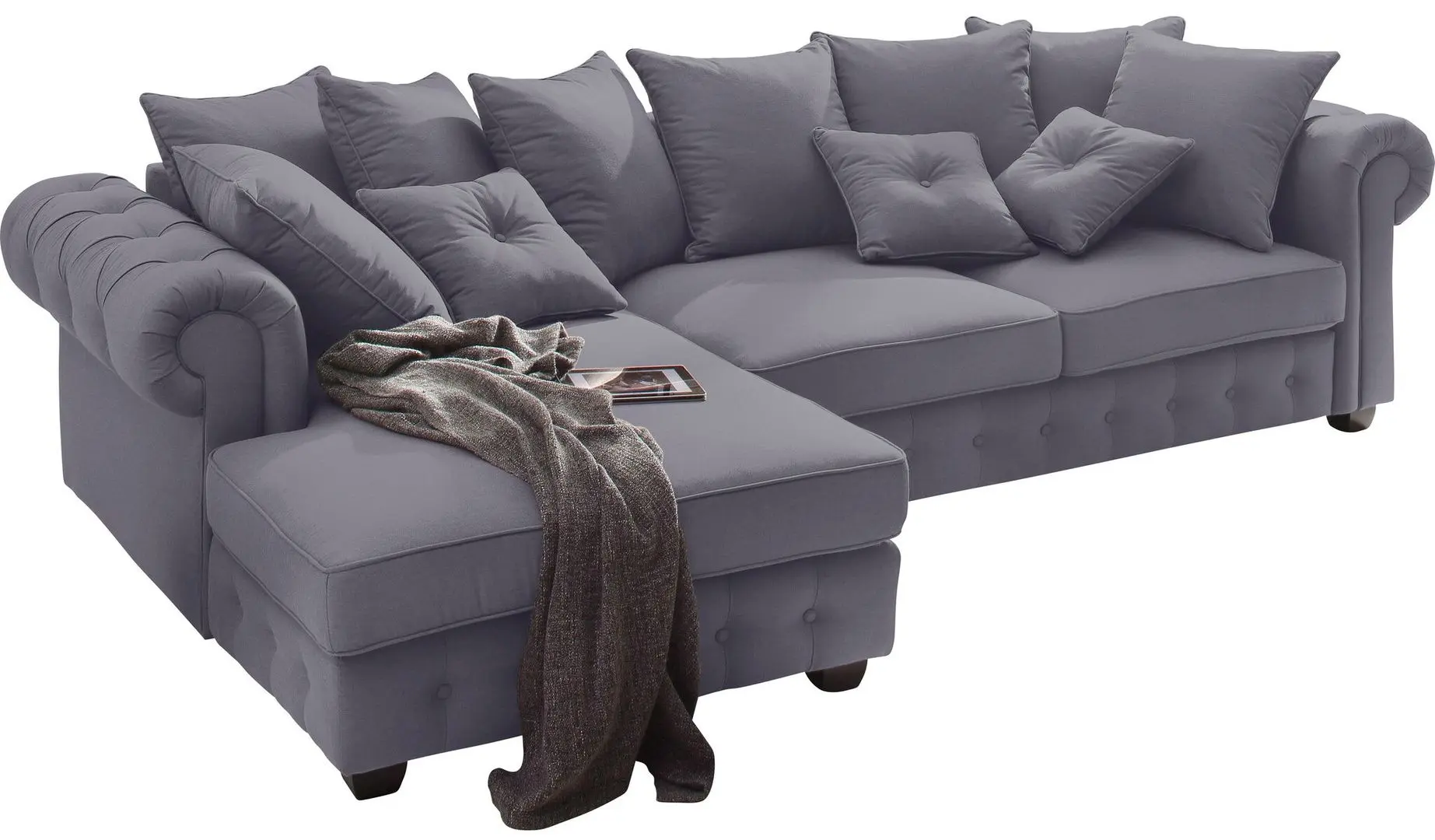 Canapea de colt Inspira Furniture Leicester OTL 2 Left Amore 32 (Anthracite)