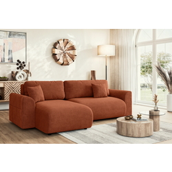 Canapea de colt Inspira Furniture Lorine SF Flow 09 (Terracota)