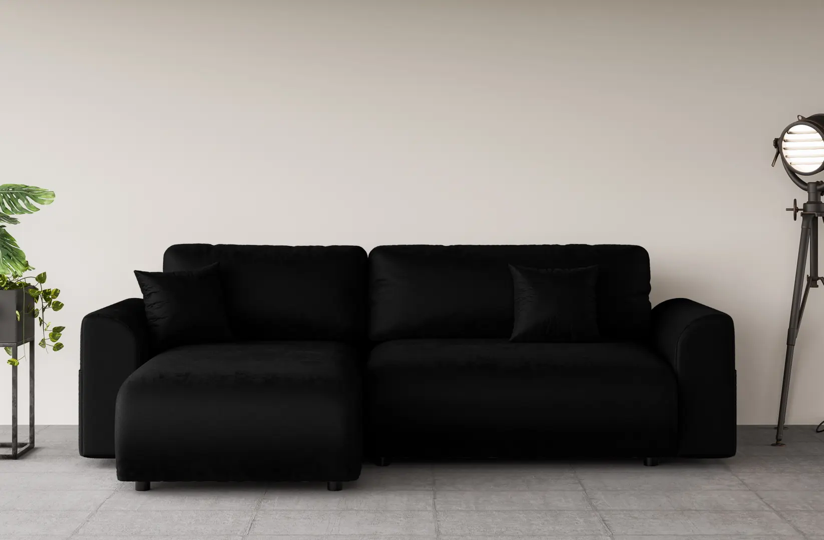 Диван угловой Inspira Furniture Lorine SF Riviera 100 (Black)