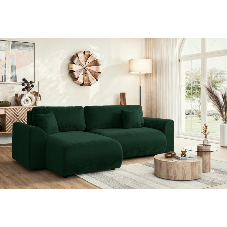 Диван угловой Inspira Furniture Lorine SF Riviera 38 (Dark Green ...