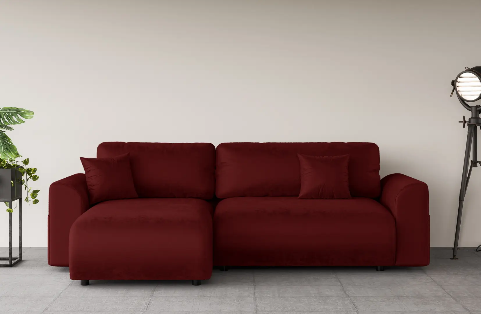 Диван угловой Inspira Furniture Lorine SF Riviera 59 (Burgundy)