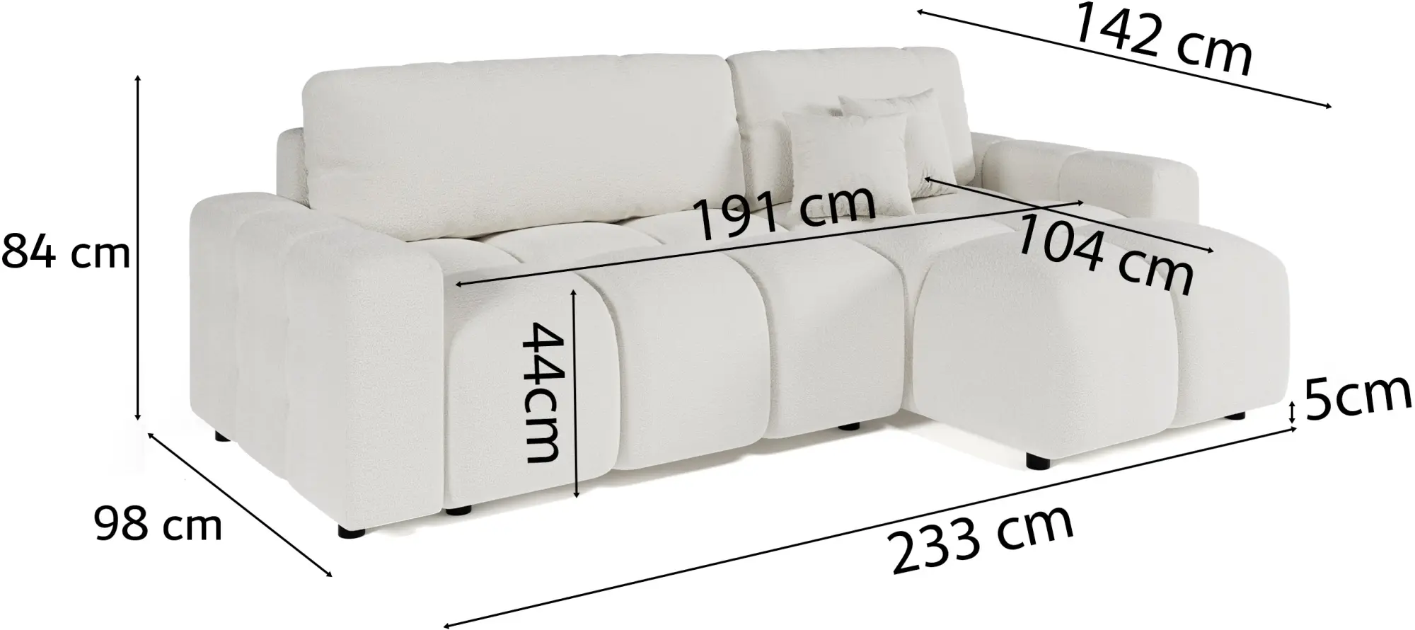 Диван угловой Inspira Furniture Luki SF Coral 70 (White)