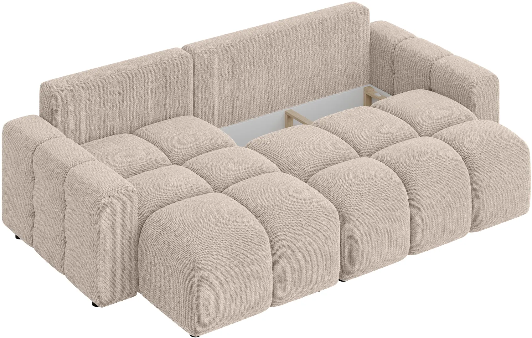Canapea de colt Inspira Furniture Luki SF Flow 02 (Beige)