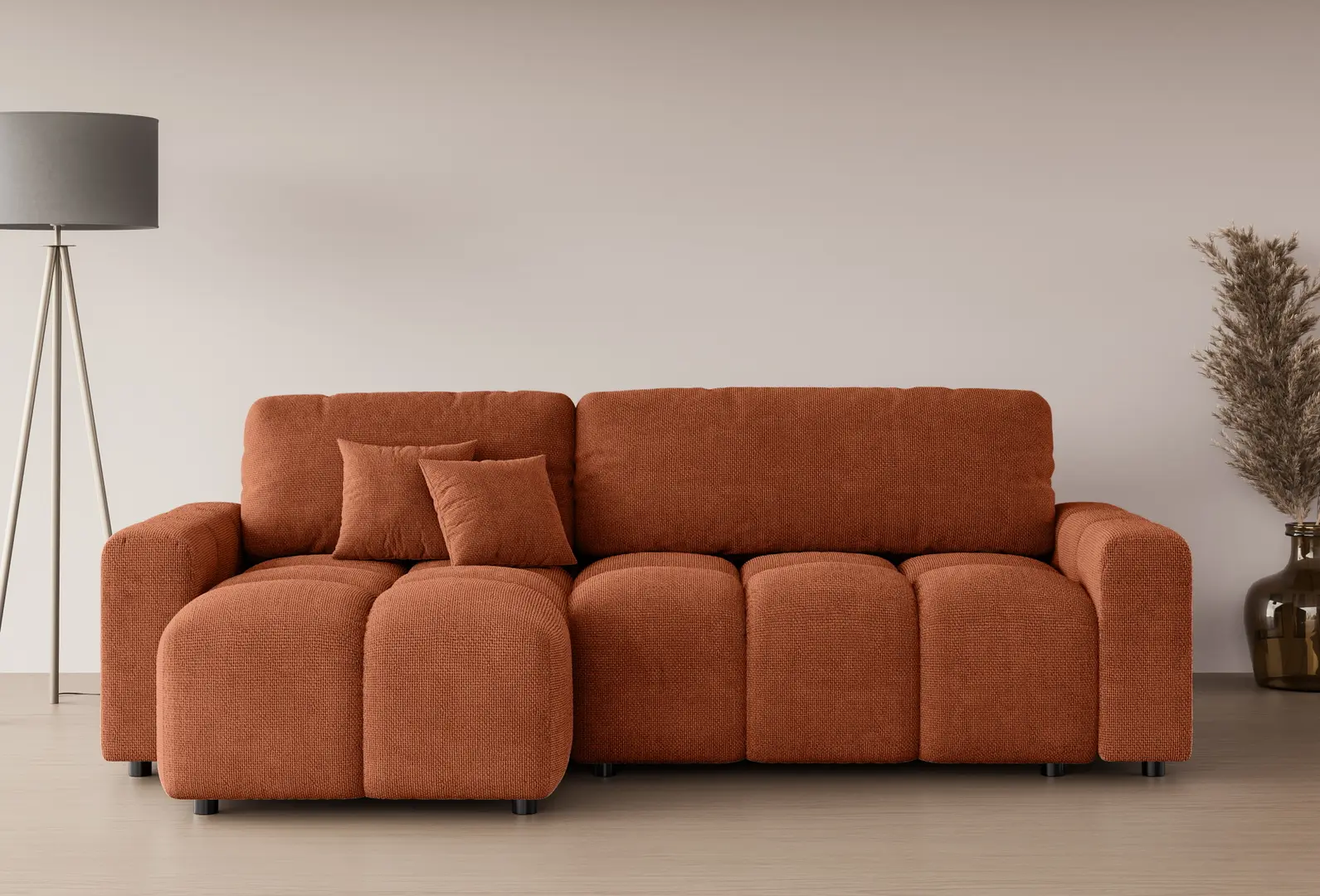 Canapea de colt Inspira Furniture Luki SF Flow 09 (Terracota)