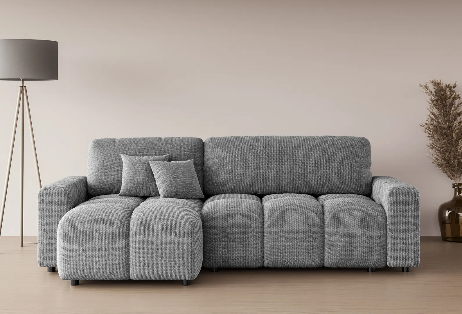 Canapea de colt Inspira Furniture Luki SF Flow 17 (Grey)