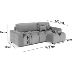 Canapea de colt Inspira Furniture Luki SF Soro 83 (Light Grey) Thumb