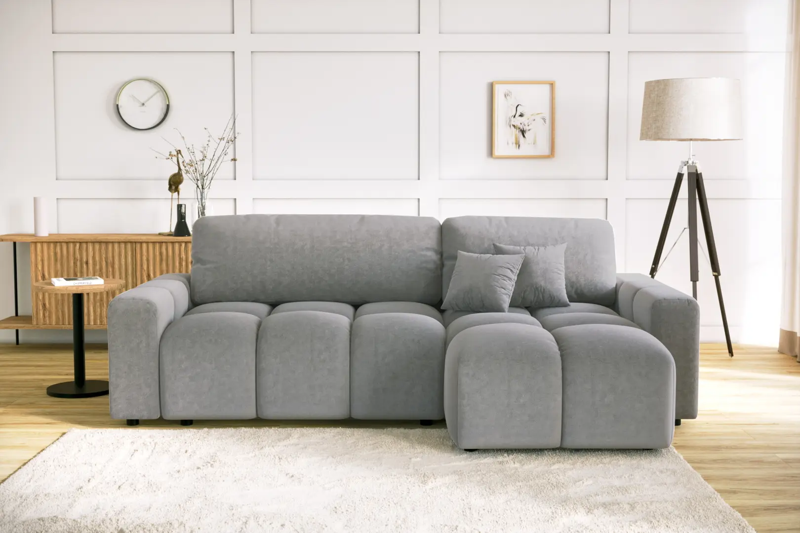 Canapea de colt Inspira Furniture Luki SF Soro 83 (Light Grey)