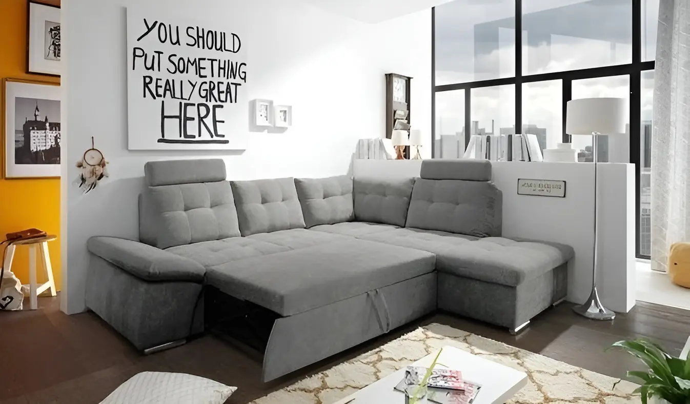 Canapea de colt Inspira Furniture Merkur SF 2+C+1+HO Right Aragon 93 (Grey)