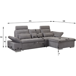 Диван угловой Inspira Furniture Merkur SF 2+OT Right Aragon 93 (Grey) Thumb