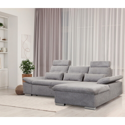 Диван угловой Inspira Furniture Merkur SF 2+OT Right Aragon 93 (Grey) Thumb