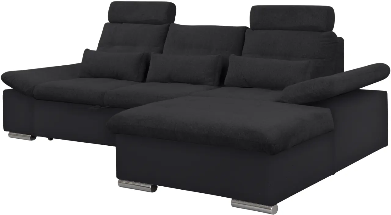 Диван угловой Inspira Furniture Merkur SF 2+OT Right Soft 11/Aragon 99 (Black/Anthracite)