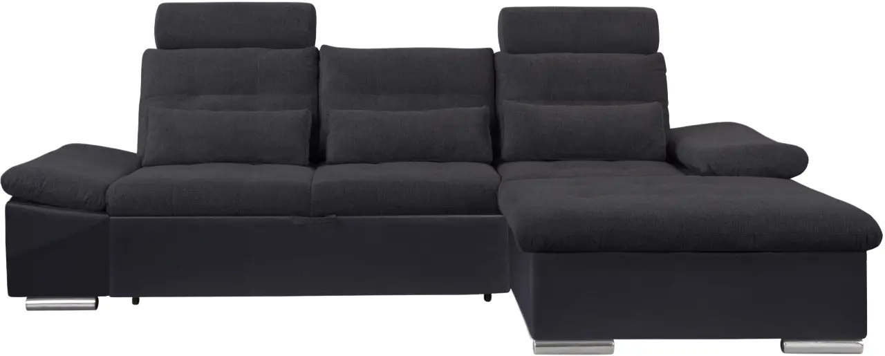 Диван угловой Inspira Furniture Merkur SF 2+OT Right Soft 11/Aragon 99 (Black/Anthracite)