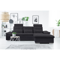Canapea de colt Inspira Furniture Merkur SF 2+OT Right Soft 11/Aragon 99 (Black/Anthracite)