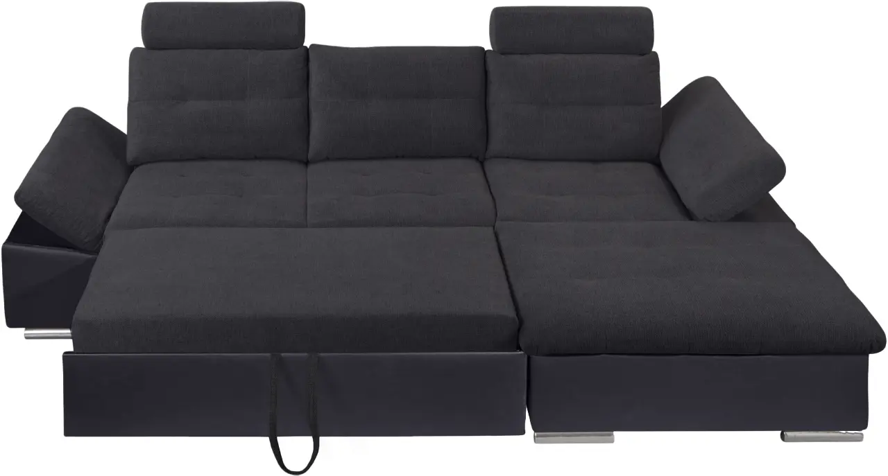 Диван угловой Inspira Furniture Merkur SF 2+OT Right Soft 11/Aragon 99 (Black/Anthracite)