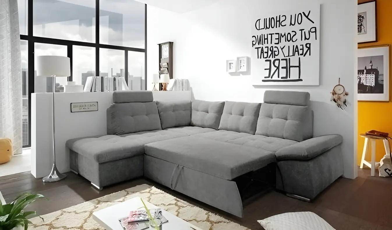 Canapea de colt Inspira Furniture Merkur SF HO+1+C+2 Left Aragon 93 (Grey)