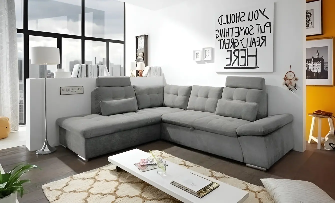 Canapea de colt Inspira Furniture Merkur SF HO+1+C+2 Left Aragon 93 (Grey)