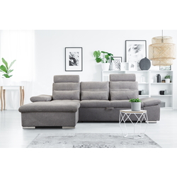 Canapea de colt Inspira Furniture Merkur SF OT+2 Left Aragon 93 (Grey)