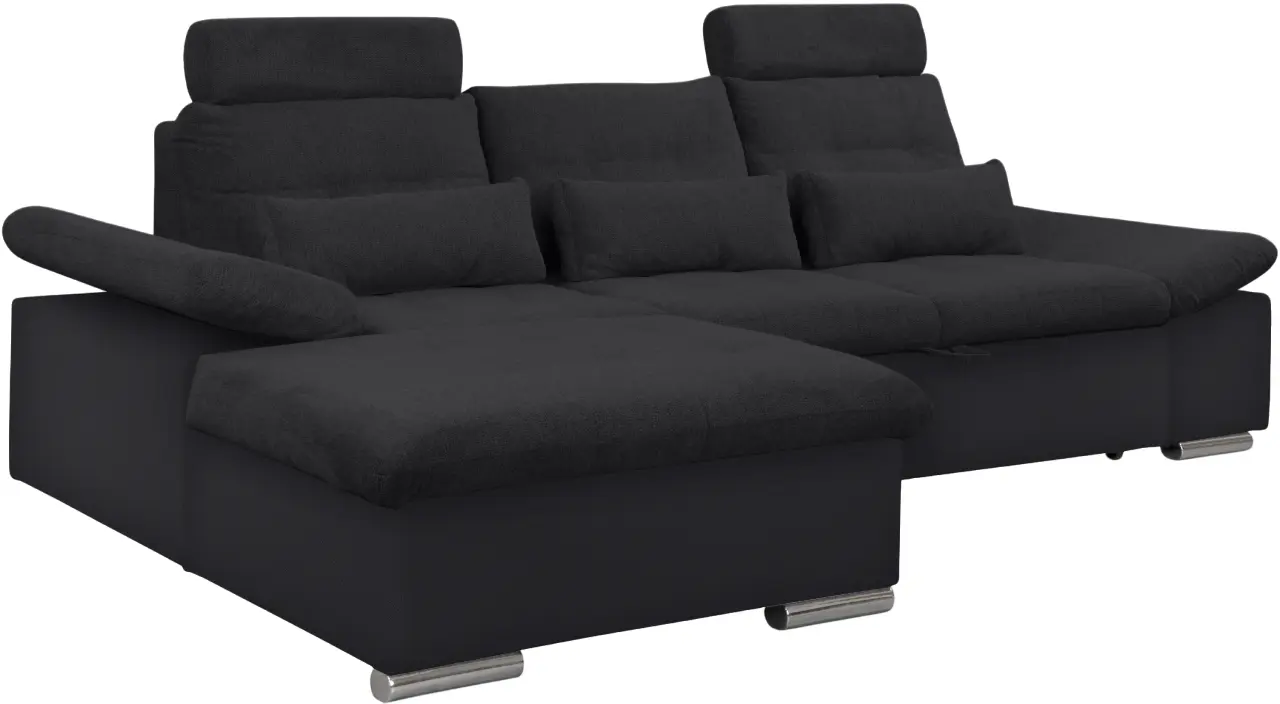 Диван угловой Inspira Furniture Merkur SF OT+2 Left Soft 11/Aragon 99 (Black/Anthracite)