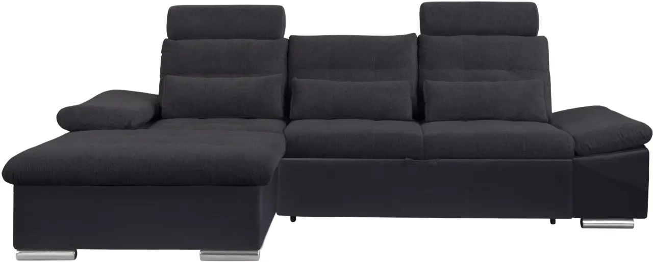 Диван угловой Inspira Furniture Merkur SF OT+2 Left Soft 11/Aragon 99 (Black/Anthracite)