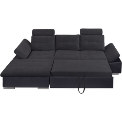 Диван угловой Inspira Furniture Merkur SF OT+2 Left Soft 11/Aragon 99 (Black/Anthracite) Thumb