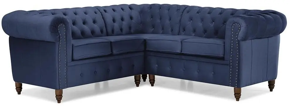 Canapea de colt Inspira Furniture Oxford York 2+E+2 Amore 15 (Dark Blue)