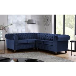 Canapea de colt Inspira Furniture Oxford York 2+E+2 Amore 15 (Dark Blue)