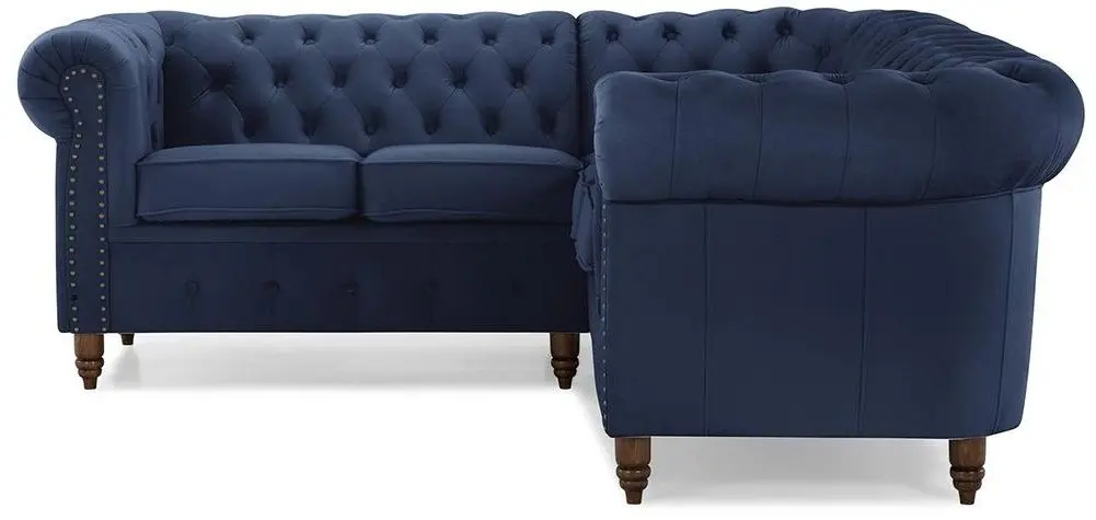 Canapea de colt Inspira Furniture Oxford York 2+E+2 Amore 15 (Dark Blue)