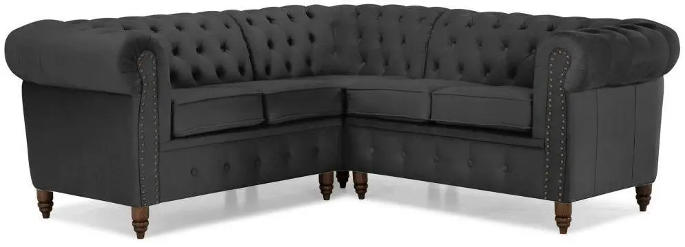 Canapea de colt Inspira Furniture Oxford York 2+E+2 Riviera 100 (Black)