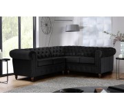 Canapea de colt Inspira Furniture Oxford York 2+E+2 Riviera 100 (Black)