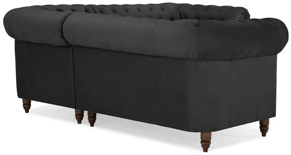 Canapea de colt Inspira Furniture Oxford York 2+E+2 Riviera 100 (Black)